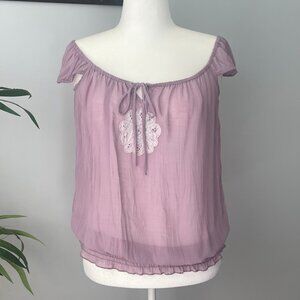 Xhilaration Size L Women's Off-Shoulder Mauve Top